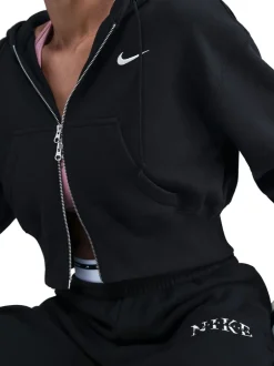 Nike Noir - Jogging oversize en polaire Phoenix taille haute à logo