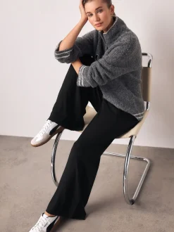 Next Noir - Joggings à jambe large en jersey Hot