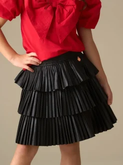 Angel & Rocket Noir - Jupe Lucile métallisée à volants Best