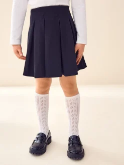 Next Noir - Jupe d’école plissée extensible en jersey (3-17ans) Clearance