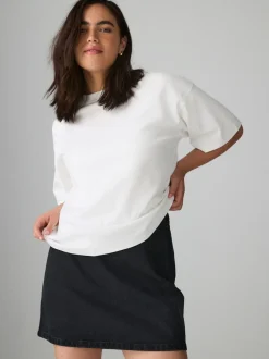 Next Noir - Jupe en jean mini sablier Discount