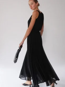 Religion Noir - Jupe longue Olsen Eligion transparente multicouche transparente Discount