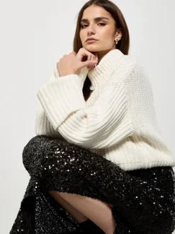 Apricot Noir - Jupe mi-longue à sequins Outlet