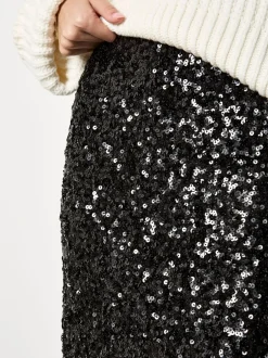 Apricot Noir - Jupe mi-longue à sequins Outlet