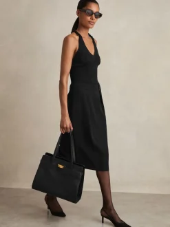 Reiss Noir - Jupes crayon Gabi en crêpe plissée Sale