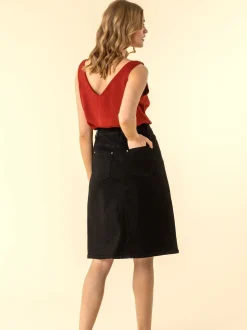 Roman - Jupes A-Line Denim Noir