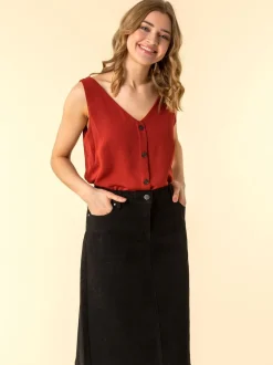 Roman - Jupes A-Line Denim Noir