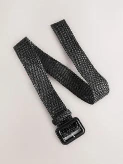 Next Noir - Large ceinture effet raphia Discount