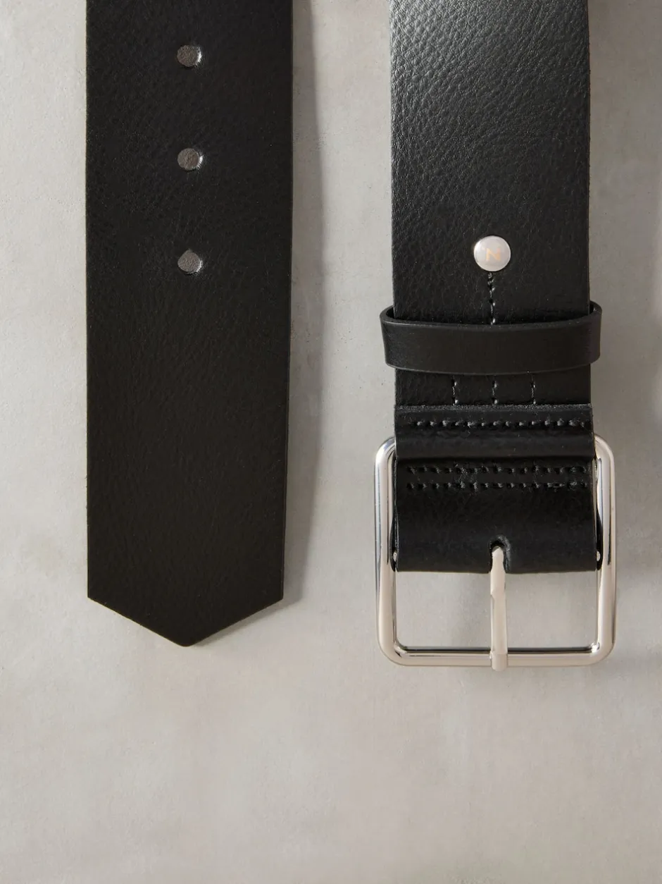Next Noir - Large ceinture en cuir N. Premium Made In Italy Sale
