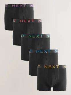 Next - Boxer A-Front en coton riche Noir à élastique dégradé Online