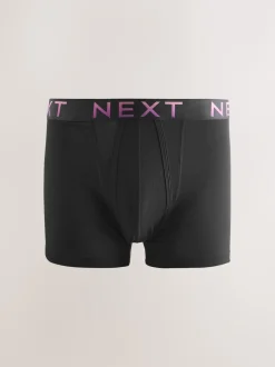 Next - Boxer A-Front en coton riche Noir à élastique dégradé Online
