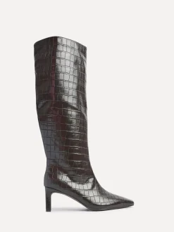 Linzi Noir - Bottes hautes à talon carré Uptown