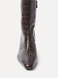 Linzi Noir - Bottes hautes à talon carré Uptown