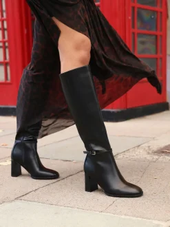 Linzi Noir - Bottes Midtown à talon carré avec boucle Best