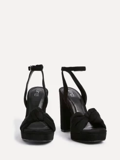 Linzi Noir - Chaussures à talons plateformes Ruba avec sangle avant nouée Online