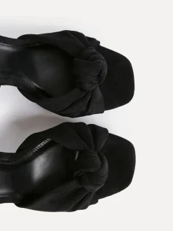 Linzi Noir - Chaussures à talons plateformes Ruba avec sangle avant nouée Online