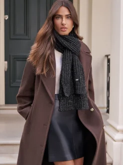 Lipsy Noir - écharpe côtelée scintillante Outlet