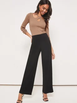 Lipsy Noir - Pantalon large taille haute Hot