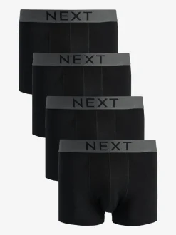Next Noir - Lot de 4 - Boxers hipster 100% coton Hot