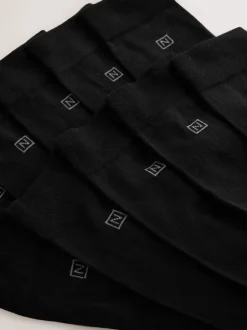 Next Noir - Lot de 10 - Chaussettes confortables à semelle rembourrée