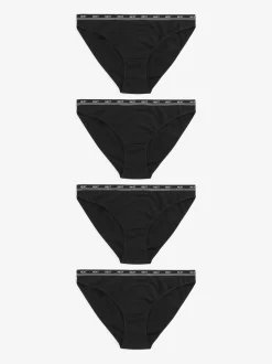 Next - Lot de 4 culottes à logo en coton Noir Hot