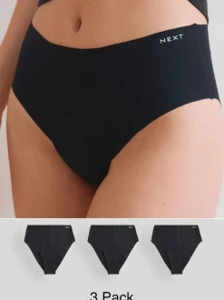 Next Noir - Lot de 3 culottes en coton majoritaire sans VPL Outlet