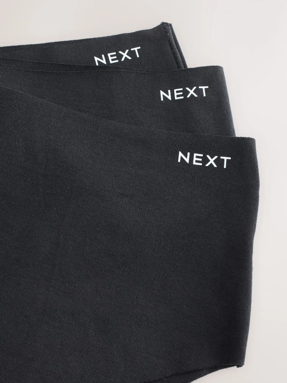 Next Noir - Lot de 3 culottes en coton majoritaire sans VPL Outlet