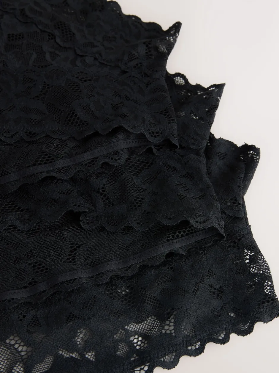 Next Noir - Lot de 3 culottes en dentelle Clearance