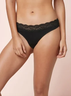 Next - Lot de 4 culottes en coton et dentelle Noir Sale