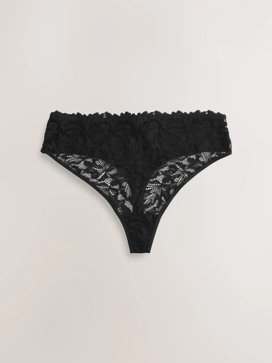 Next Noir - Lot de 3 culottes NVPL en dentelle sur le devant New