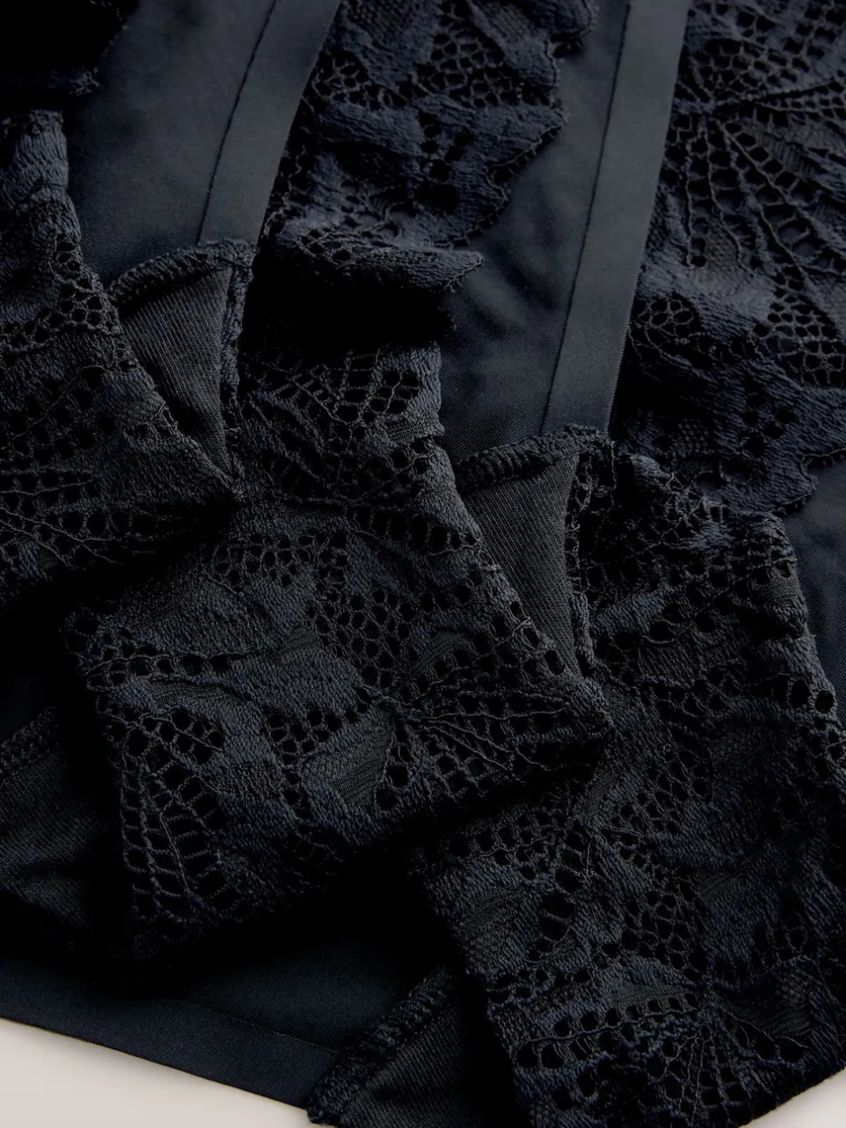 Next Noir - Lot de 3 culottes NVPL en dentelle sur le devant Discount