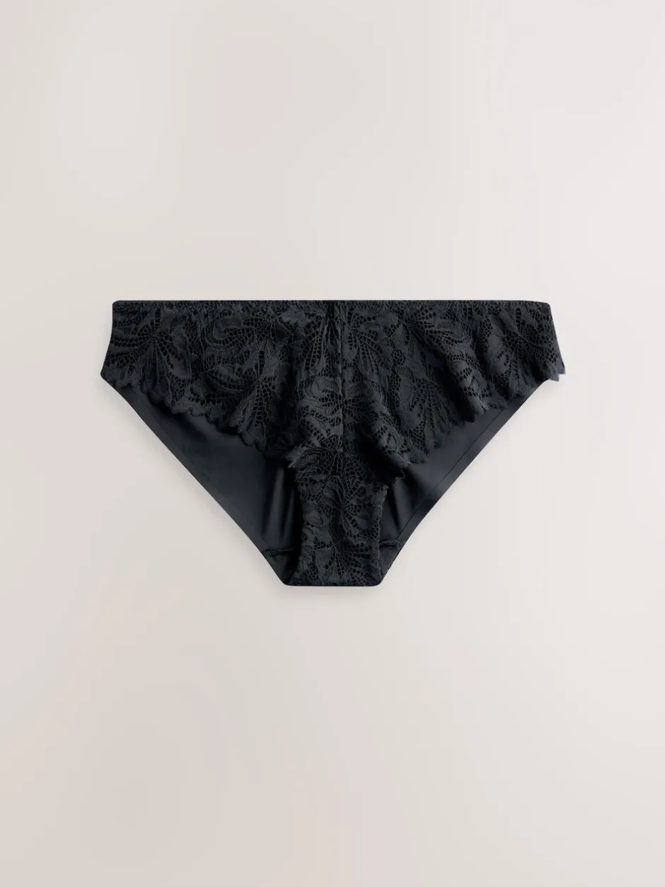 Next Noir - Lot de 3 culottes NVPL en dentelle sur le devant Discount