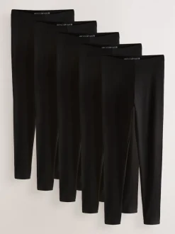 Next Noir - Lot de 5 leggings intégraux Clearance