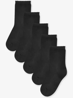 Next Noir - Lot de 5 paires de chaussettes de sport pour l'école enrichies en coton matelassées Online