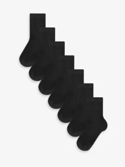 Next Noir - Lot de 7 paires de chaussettes à semelle intérieure rembourrée Clearance