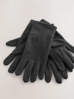 Next Noir - Lot de 2 paires de gants en polaire