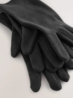 Next Noir - Lot de 2 paires de gants en polaire
