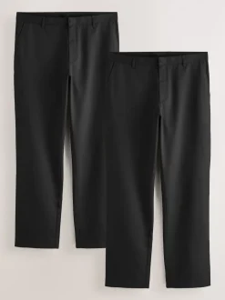 Next Noir - Lot de 2 pantalons intelligents unis sur le devant Online