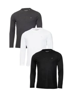 Calvin Klein Golf Noir - Lot de 3 t-shirts manches longues New