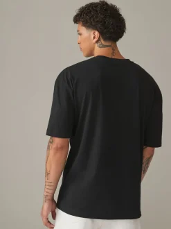 Next Noir - Lot de 5 t-shirts Essential en coton décontracté Hot