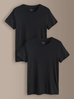 Next Noir - Lot de 2 t-shirts Signature TENCEL™ Lyocell Online