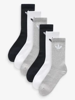 adidas - Lot de chaussettes originals Trefoil Col Rond Chaussettes 6 Noir Discount