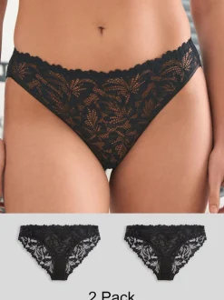 Next - Lot de culottes en dentelle Ultimate Comfort 2 Noir New
