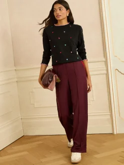 Love & Roses Noir - pull en maille brodée Best