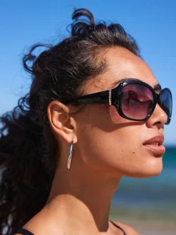 Next Noir - Lunettes de soleil à découpe effet dégradé