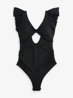 Next Noir - Maillot de bain maternité à découpes et manches à volants Best