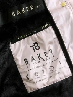 Baker by Ted Baker Noir - Manteau Ceinturé , mi-lourd, matelassé et Résistant à la douche Outlet