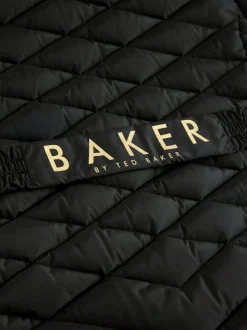 Baker by Ted Baker Noir - Manteau Ceinturé , mi-lourd, matelassé et Résistant à la douche Outlet