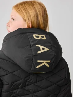 Baker by Ted Baker Noir - Manteau Ceinturé , mi-lourd, matelassé et Résistant à la douche Outlet