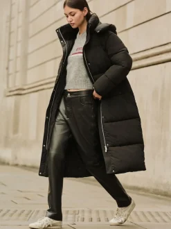 Next Noir - Manteau long rembourré imperméable Online